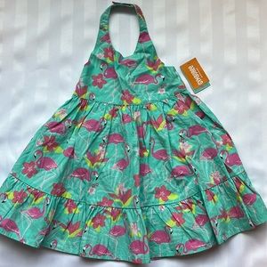 Gymboree 2T Flamingo Halter Dress - Tropical Paradise